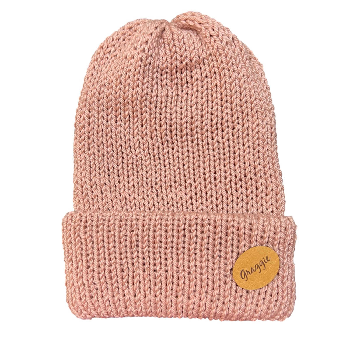Knitted Beanies - Double Knitted and Reversible Size - Most Adults - Dusty Pink #1001