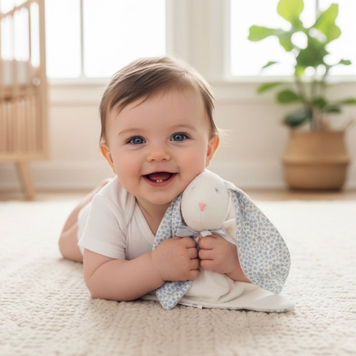 BABY BOY Bunny Lovey/Comforter - (Multiple Choice)