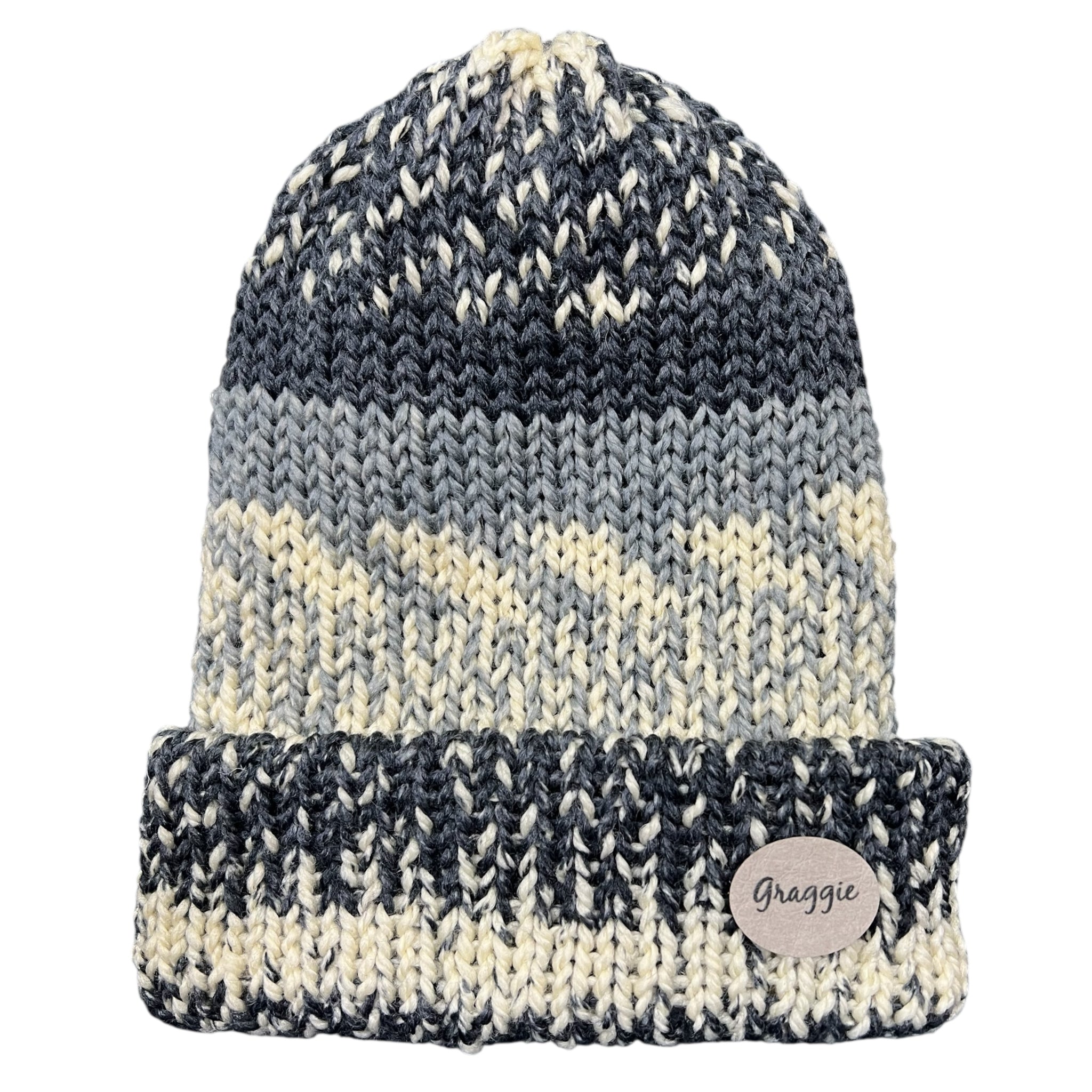 Knitted Beanie - Double Thickness -  Premium Italian Super Soft Merino Wool Size L #1012