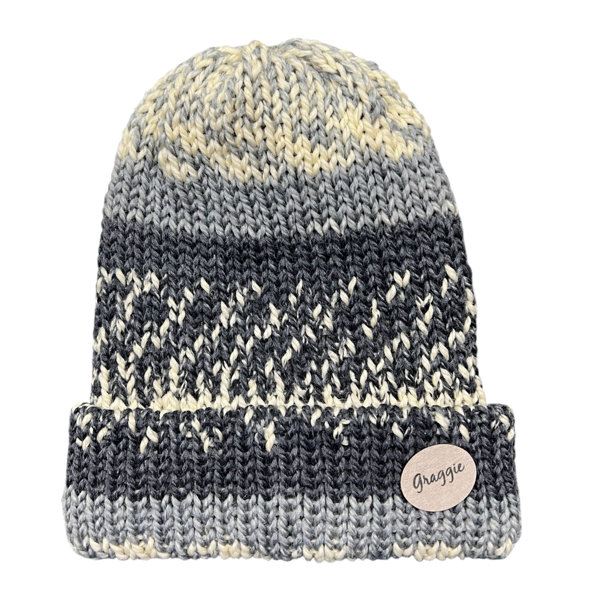 Knitted Beanie - Double Thickness -  Premium Italian Super Soft Merino Wool Size L #1012