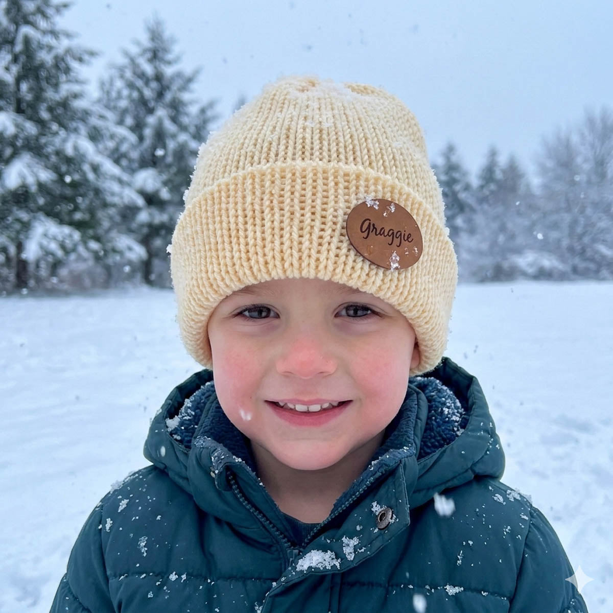 Knitted Beanies - Double Knitted and Reversible Size: Child - Pale Yellow #1004