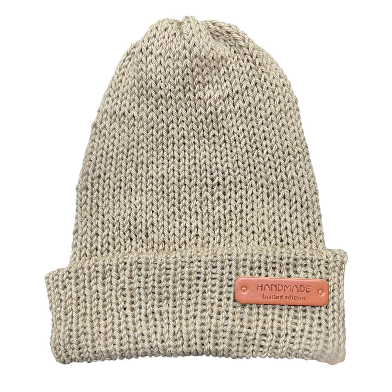 Knitted Beanies - Double Knitted, Reversible Size Adult - Premium Italian Merino & Camel #1011