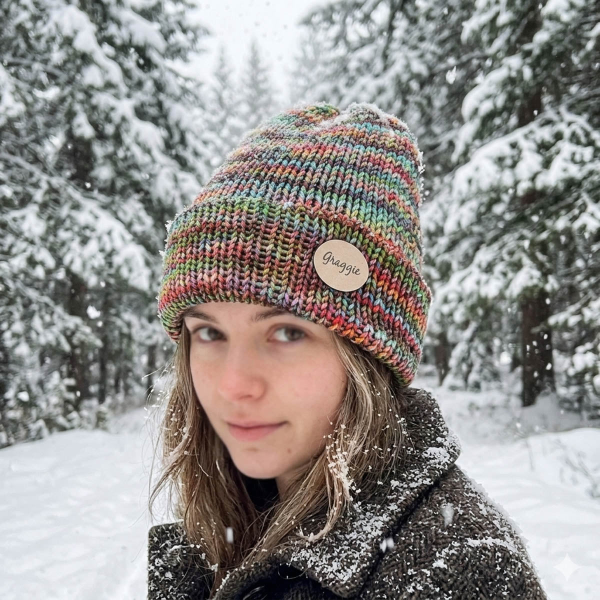 Knitted Beanie - Double Knitted and Reversible Size: Most Adults - #1005