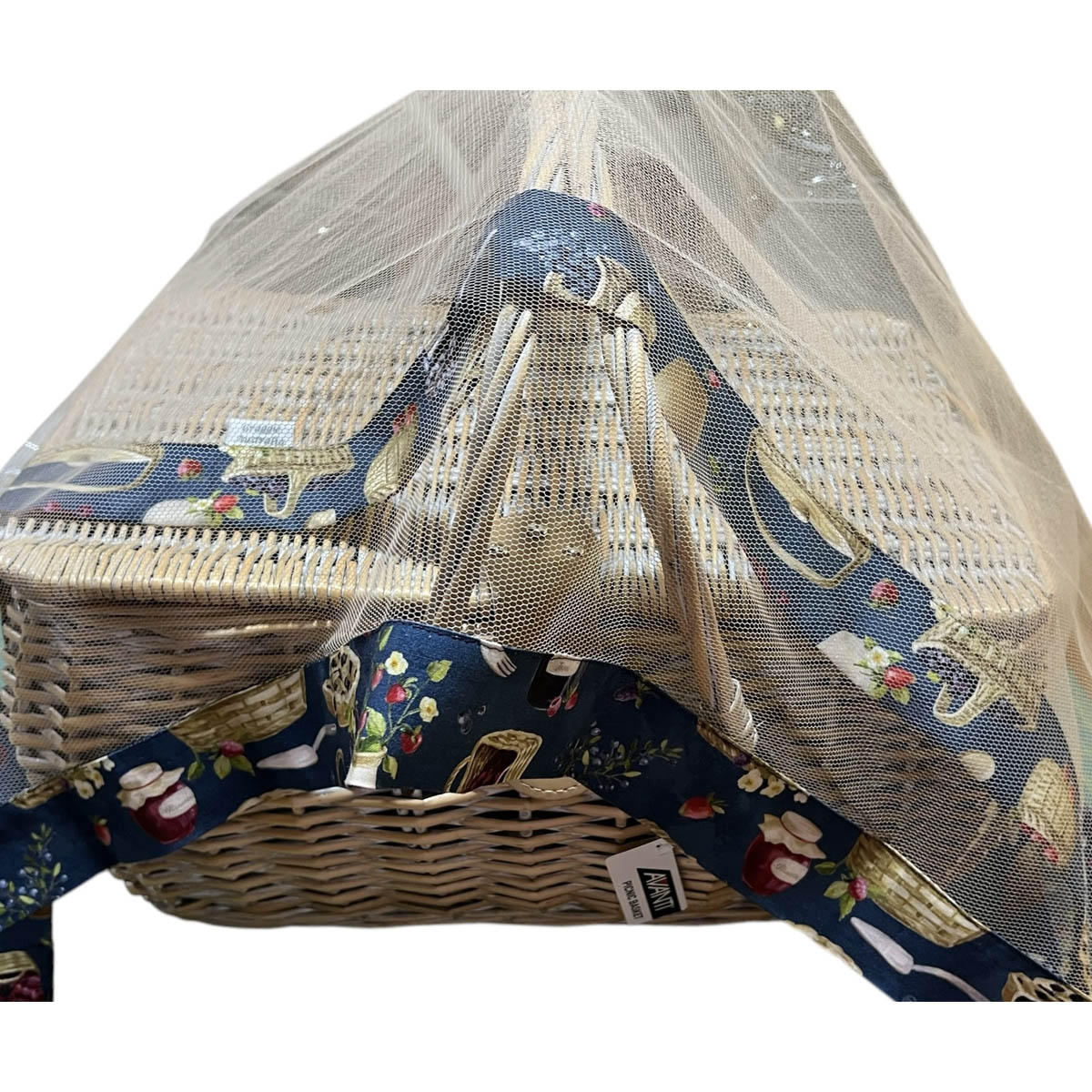 Picnic/Outdoor Table Linen Set - 1 Table Cloth, 4 Napkins, 1 No Flies Food Cover